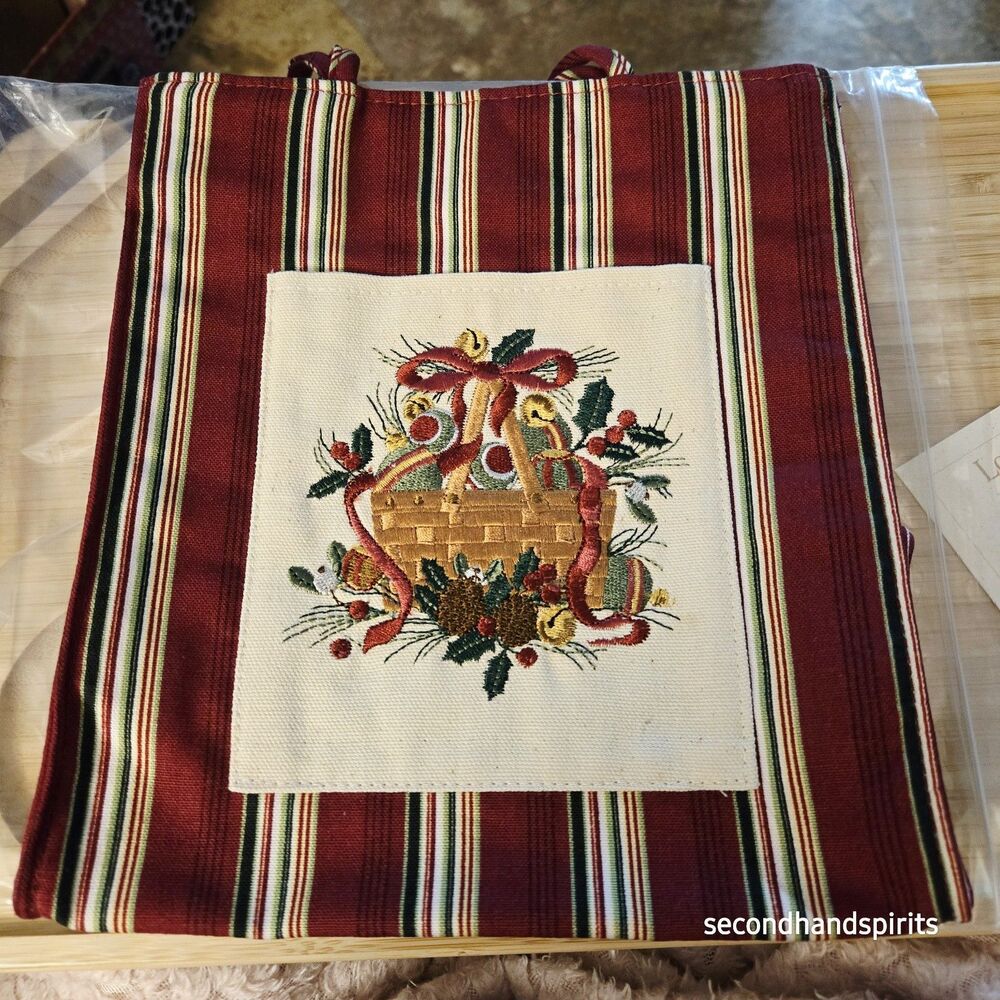 New Longaberger 2005 Holiday Stripe Tote Bag 23154166